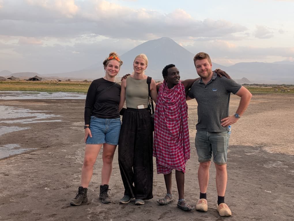 Lake Natron, with Oldonyo Lengai behind us